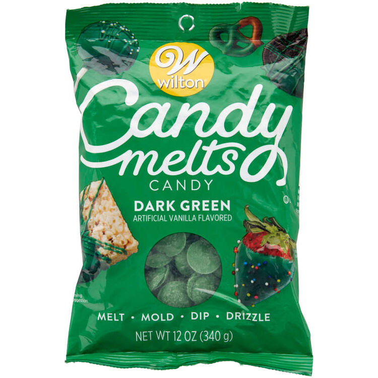 Dark Green Candy Melts Candy Wafers in Packaging