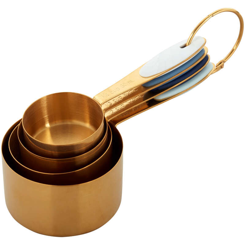 Navy & Gold Nesting Measuring Cups with Snap-On Ring, 4-Count image number 2