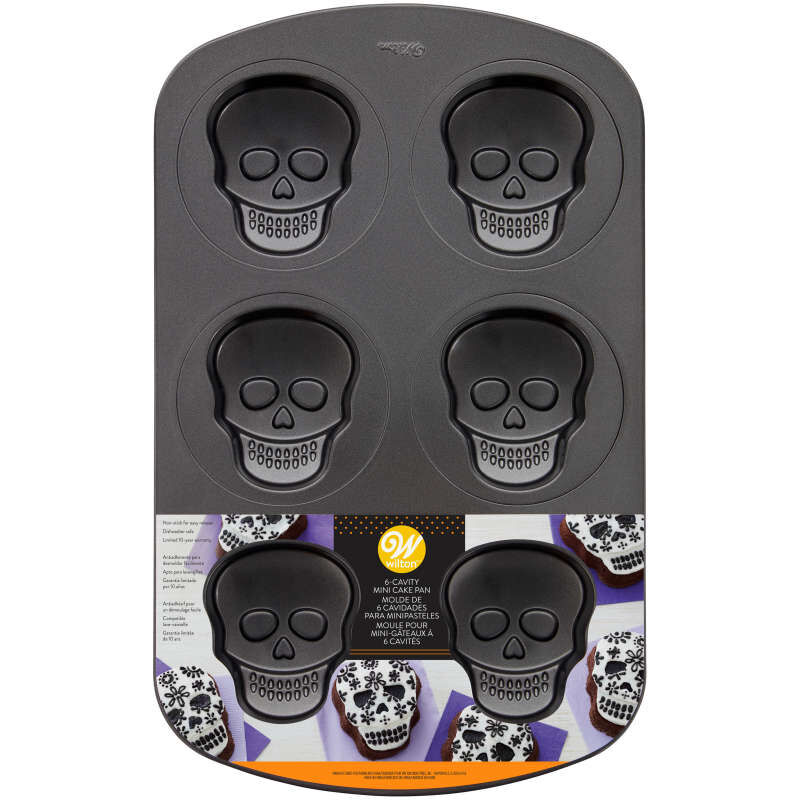 Mini Skull Cake Pan, 6-Cavity image number 0