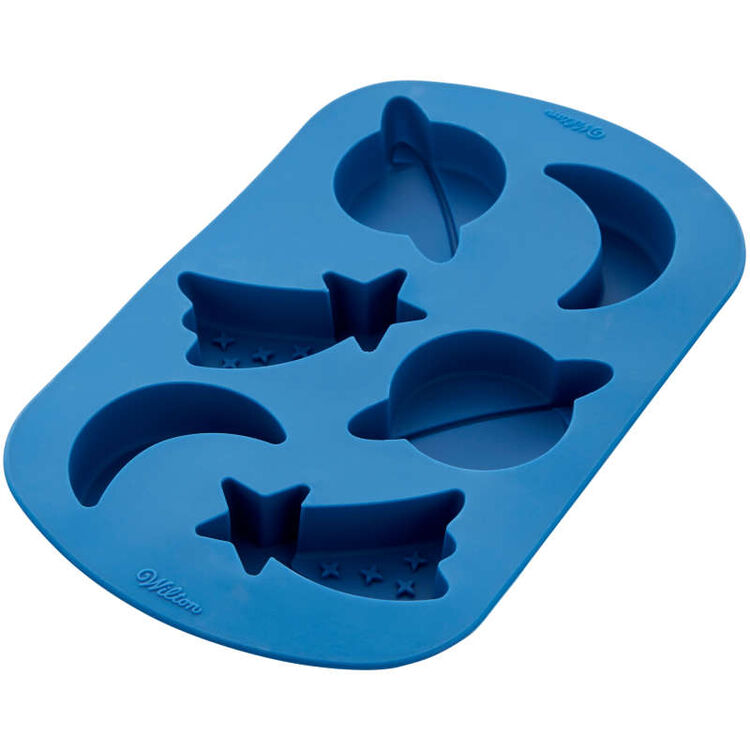 Shooting Star, Planet and Moon Silicone Baking and Candy Mold, 6-Cavity