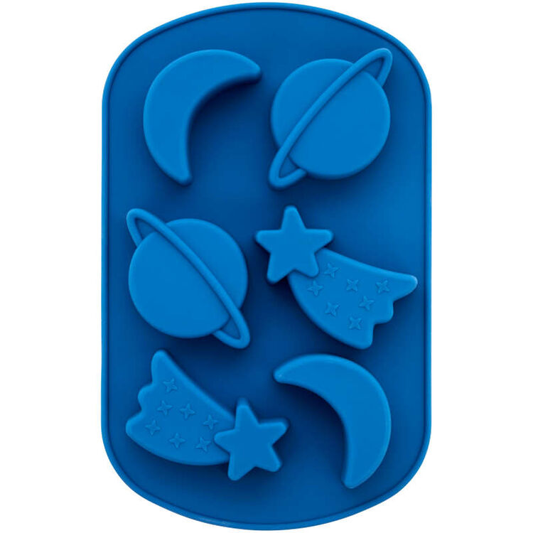 Shooting Star, Planet and Moon Silicone Baking and Candy Mold, 6-Cavity