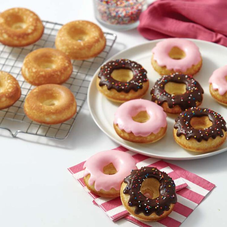 Chocolate and Strawberry Cake Donuts