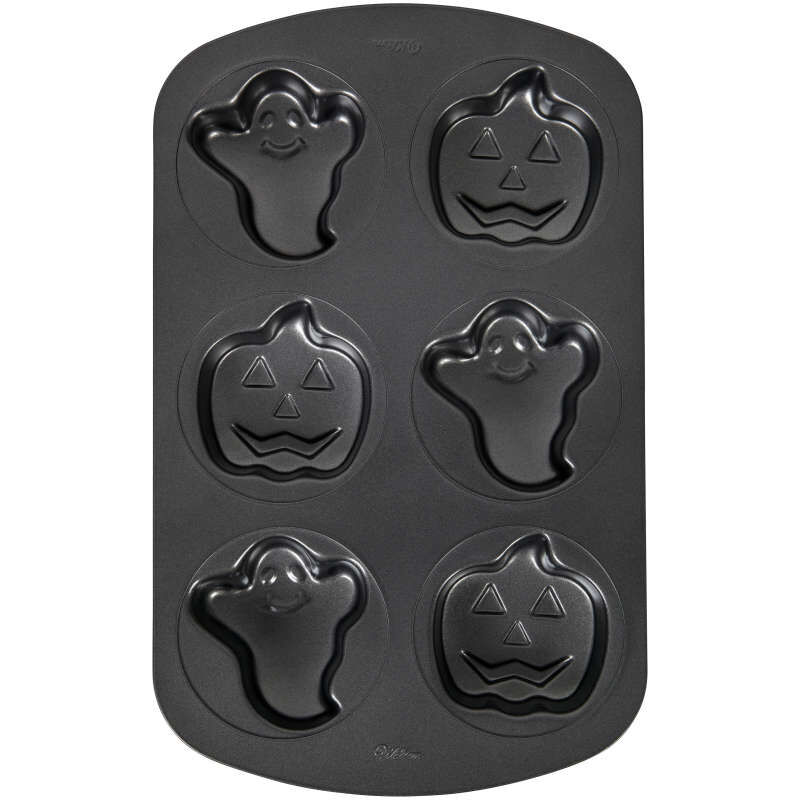 Halloween Ghost and Pumpkin Mini Cake Pan, 6-Cavity image number 0