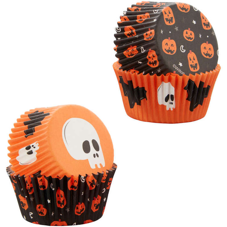 Skull, Bat and Pumpkin Halloween Cupcake Kit, 72-Piece