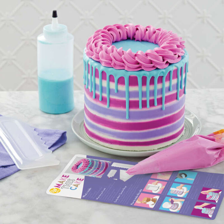 Make This Cake Striped Drip Cake Decorating Set with Tools & Instructions, 12-Piece