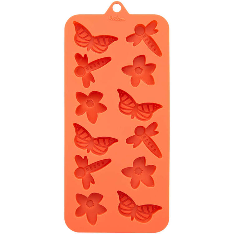 Dragonfly, Butterfly and Flower Silicone Candy Mold, 12-Cavity