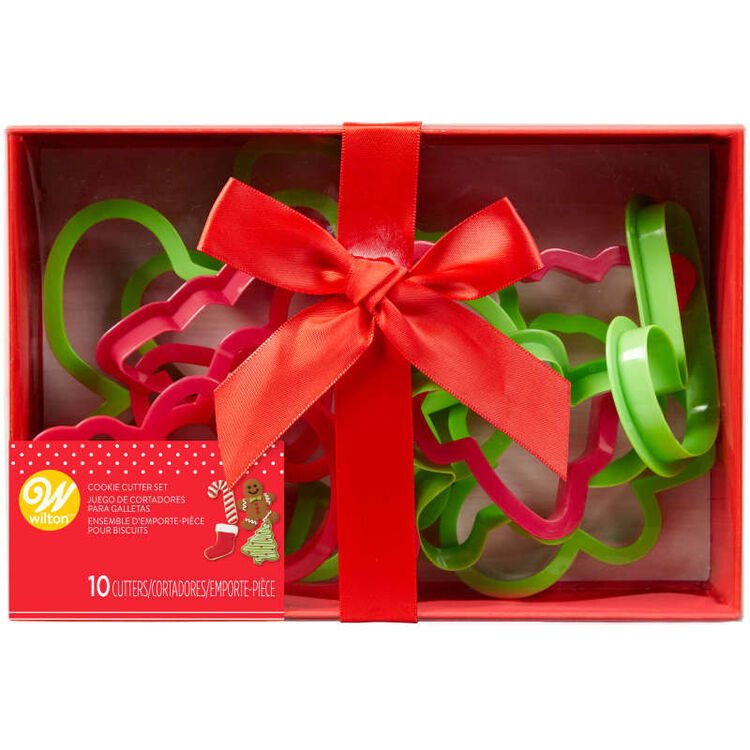 Plastic Christmas Cookie Cutter Set, 10-Piece