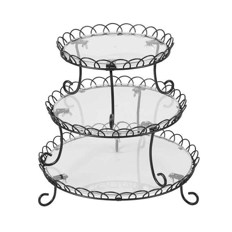 3-Tier Customizable Iron Treat Stand, 13-Inch