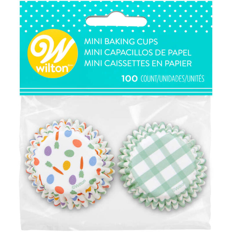 Easter Egg and Plaid Paper Spring Mini Cupcake Liners, 100-Count