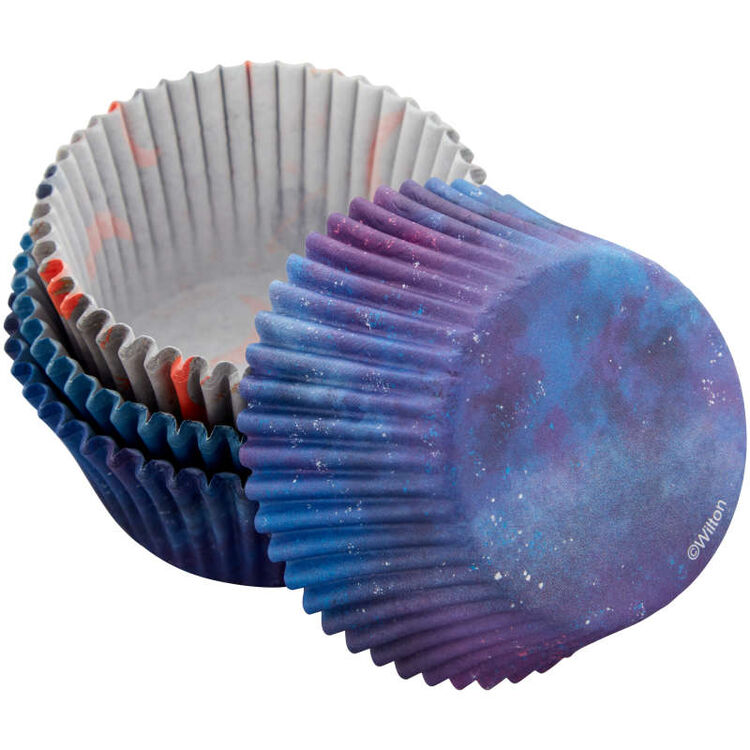 Outer Space and Galaxy Standard Cupcake Liners, 75-Count