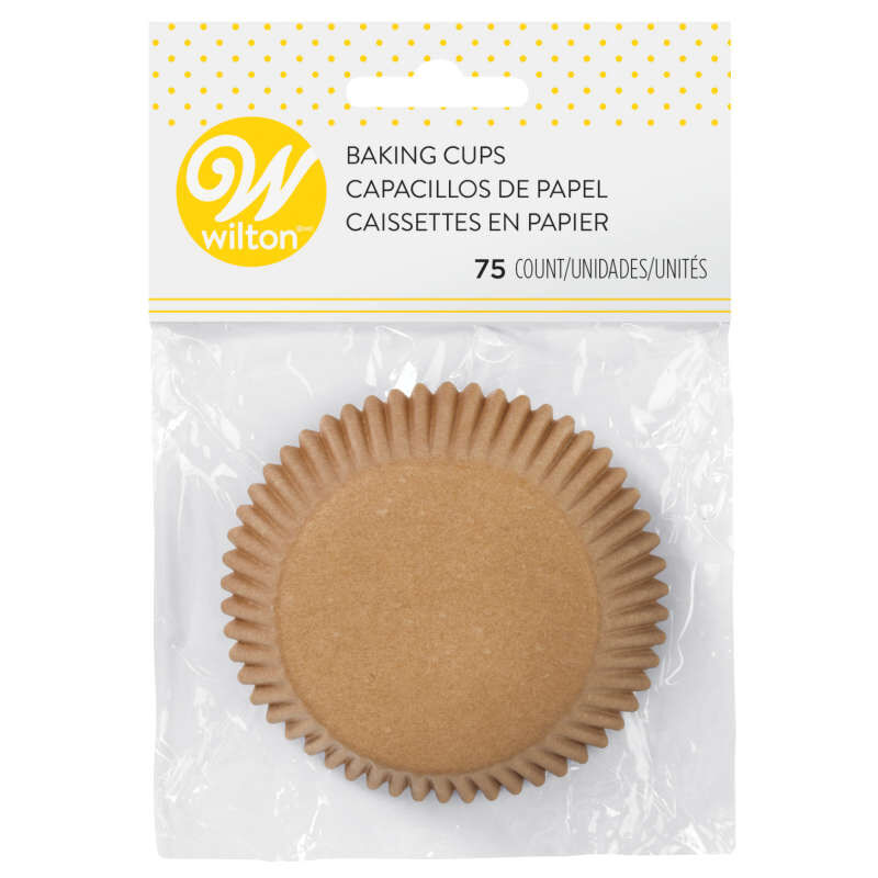 Kraft Paper Cupcake Liners, 75-Count image number 0