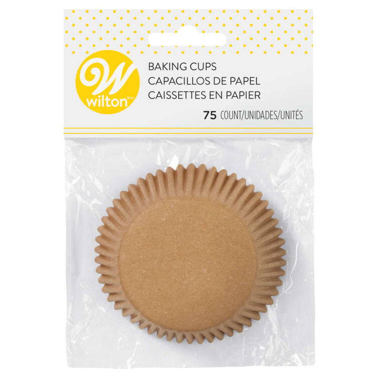 Kraft Paper Cupcake Liners, 75-Count