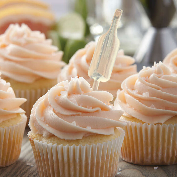 Vanilla Cupcake with Pink Buttercream and a Bottle Flavor Infuser