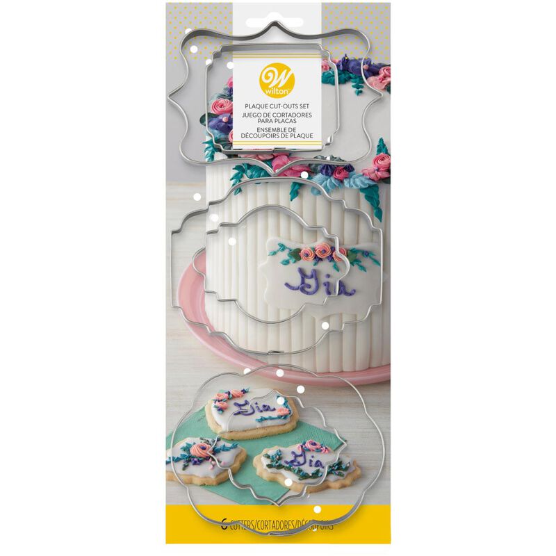 Fondant and Gum Paste Plaque Cut-Outs, 6-Piece image number 1