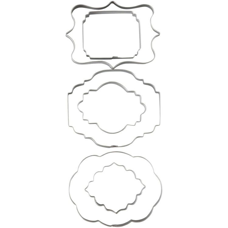 Fondant and Gum Paste Plaque Cut-Outs, 6-Piece