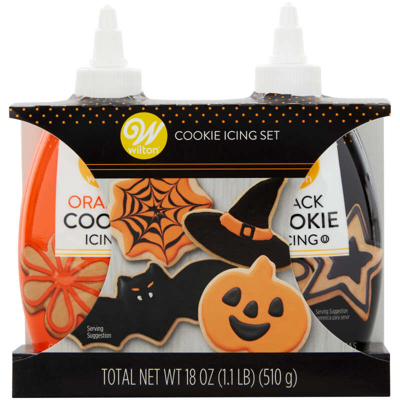 Black and Orange Cookie Icing Set, 2-Piece image number 0