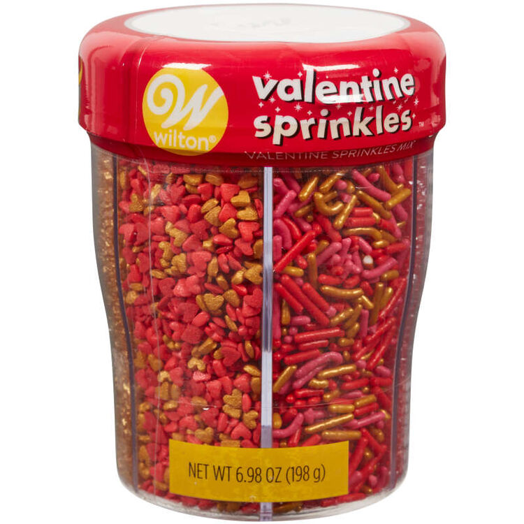 6-Cell Metallic Valentine's Day Sprinkles Mix, 6.98 oz.