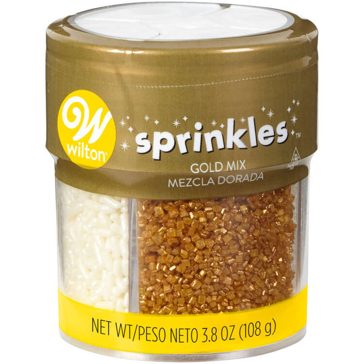 4-Cell Pearlized Gold Sprinkles Mix, 3.8 oz.