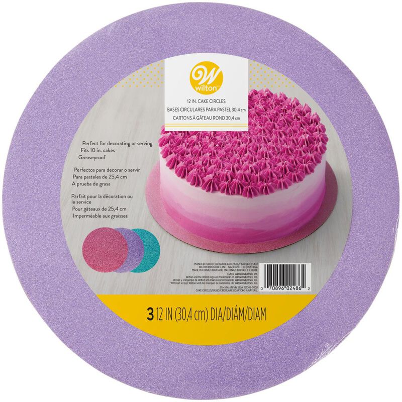 Assorted 12-Inch Glitter Cake Circles, 3-Count image number 1