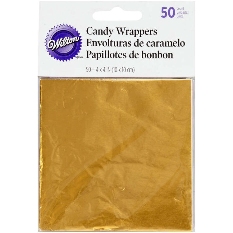 Gold Foil Candy Wrappers, 50-Count