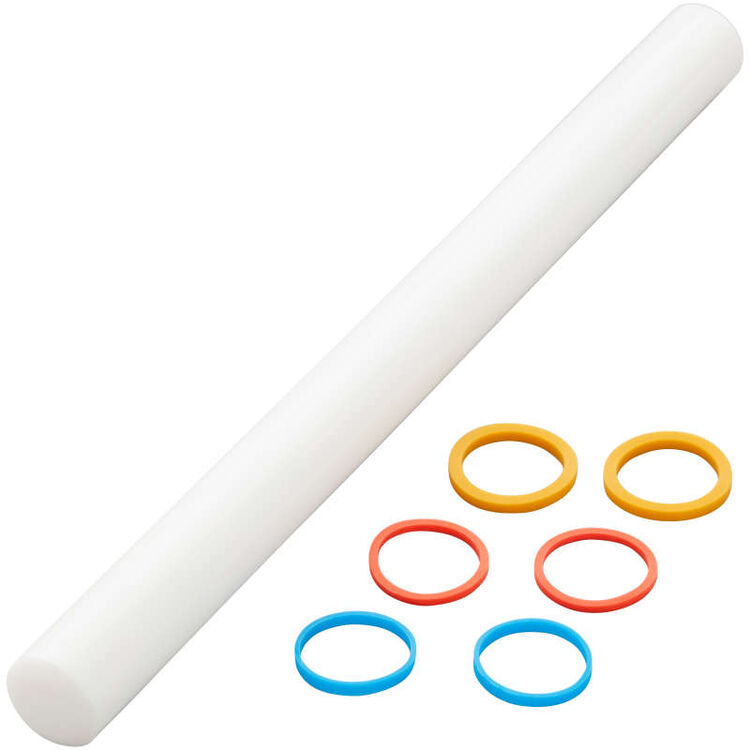 Large Fondant Roller with Guide Rings, 20-Inch