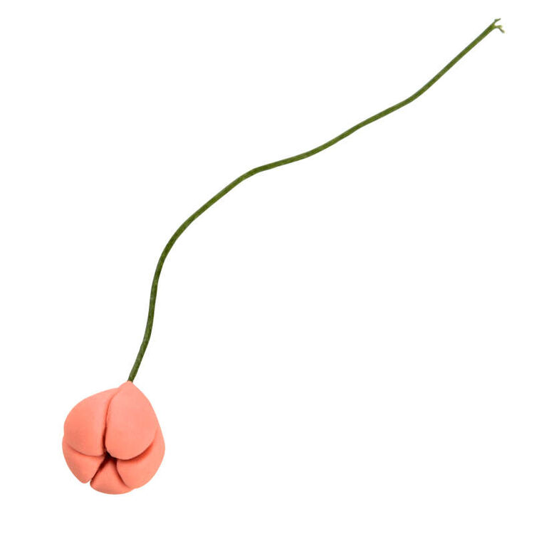 Red Fondant Flower with Stem