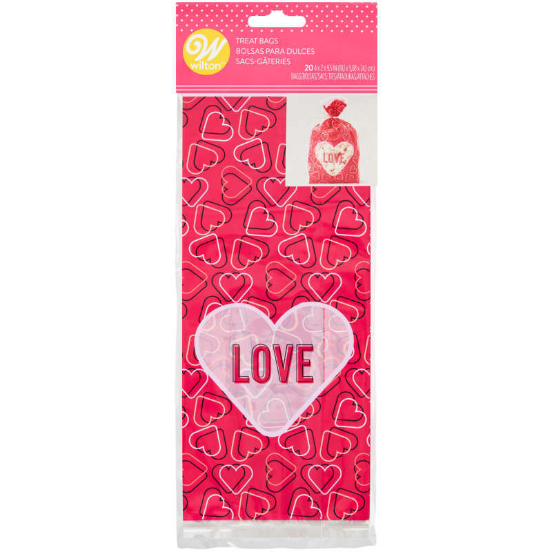 “LOVE" and Hearts Valentine's Day Treat Bags and Ties, 20-Count image number 2