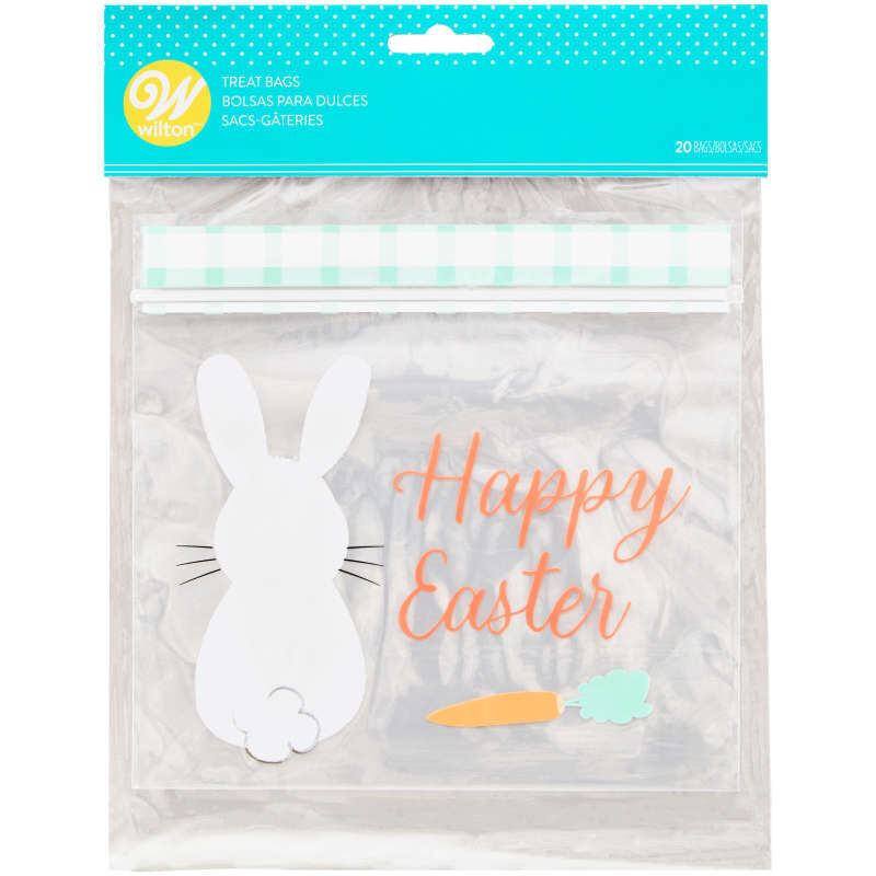 Happy Easter Clear Resealable Spring Treat Bags, 20-Count image number 1