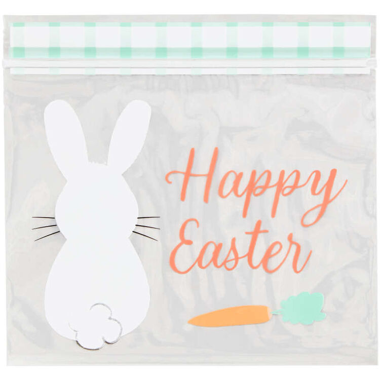 Happy Easter Clear Resealable Spring Treat Bags, 20-Count