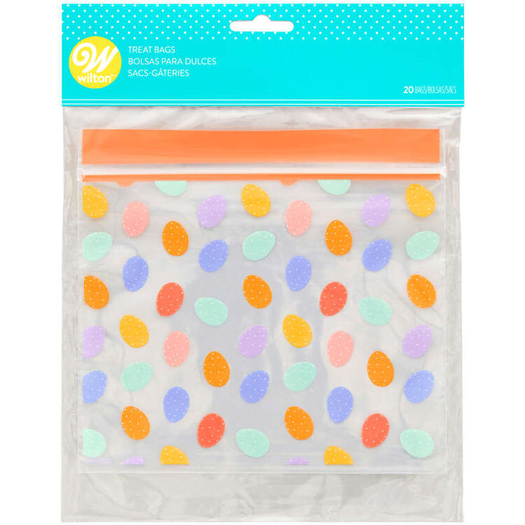 Colorful Easter Eggs Clear Resealable Spring Treat Bags, 20-Count