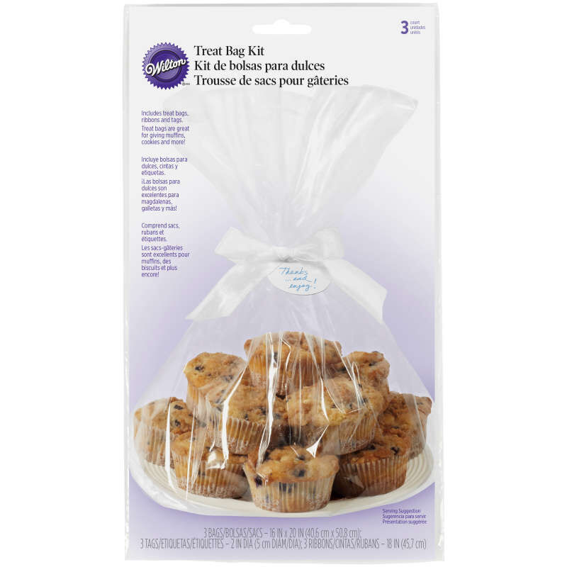 Clear Large Treat Bags Kit, 3-Count image number 0