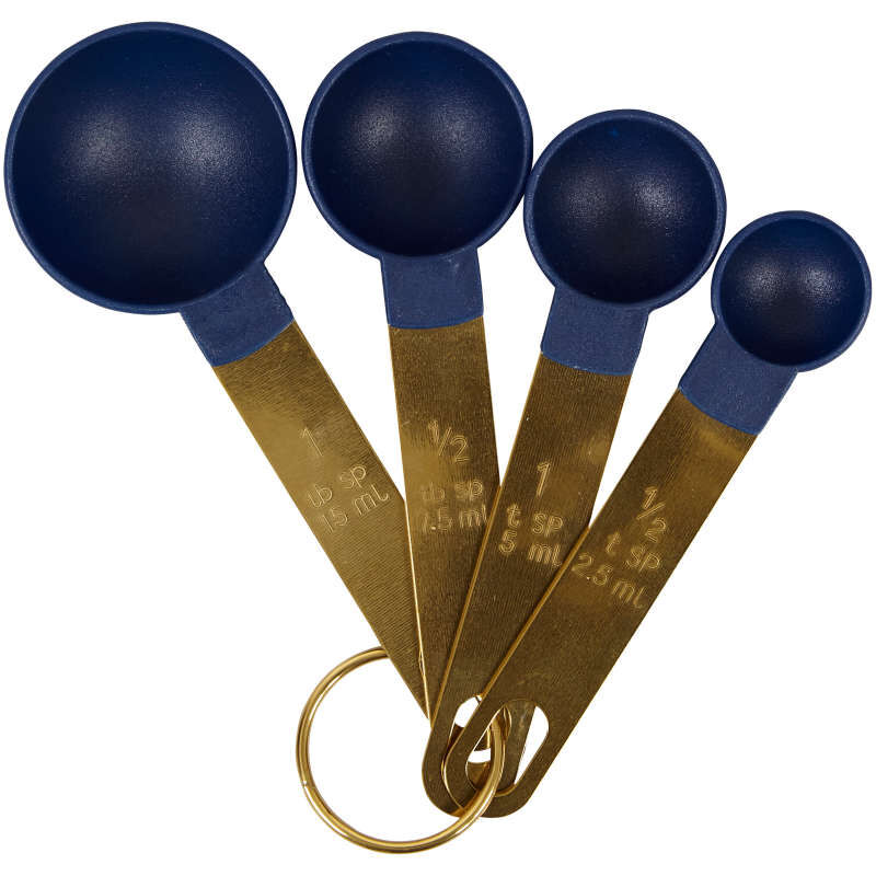 Navy Blue and Gold Kitchen Utensils Mix and Measure Set, 10-Piece image number 5