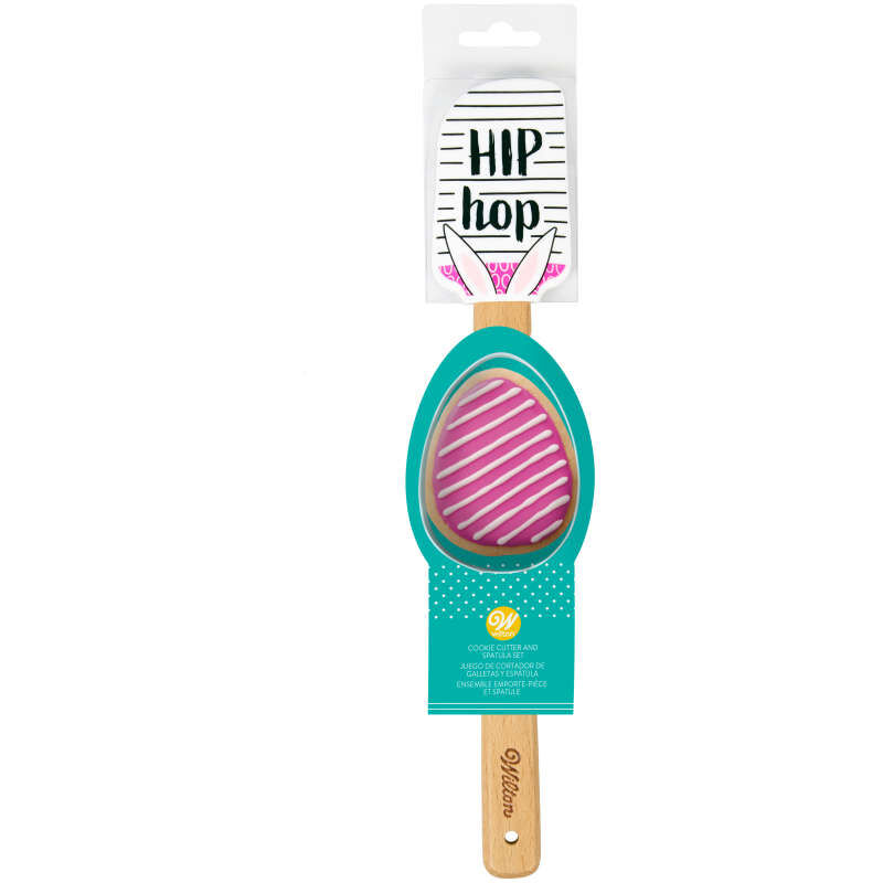 Easter Hip Hop Silicone Spatula and Cookie Cutter Set, 2-Piece image number 1