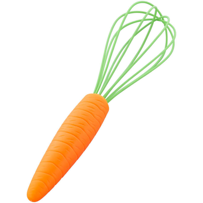 Carrot-Shaped Easter Metal Whisk with Plastic Handle image number 1