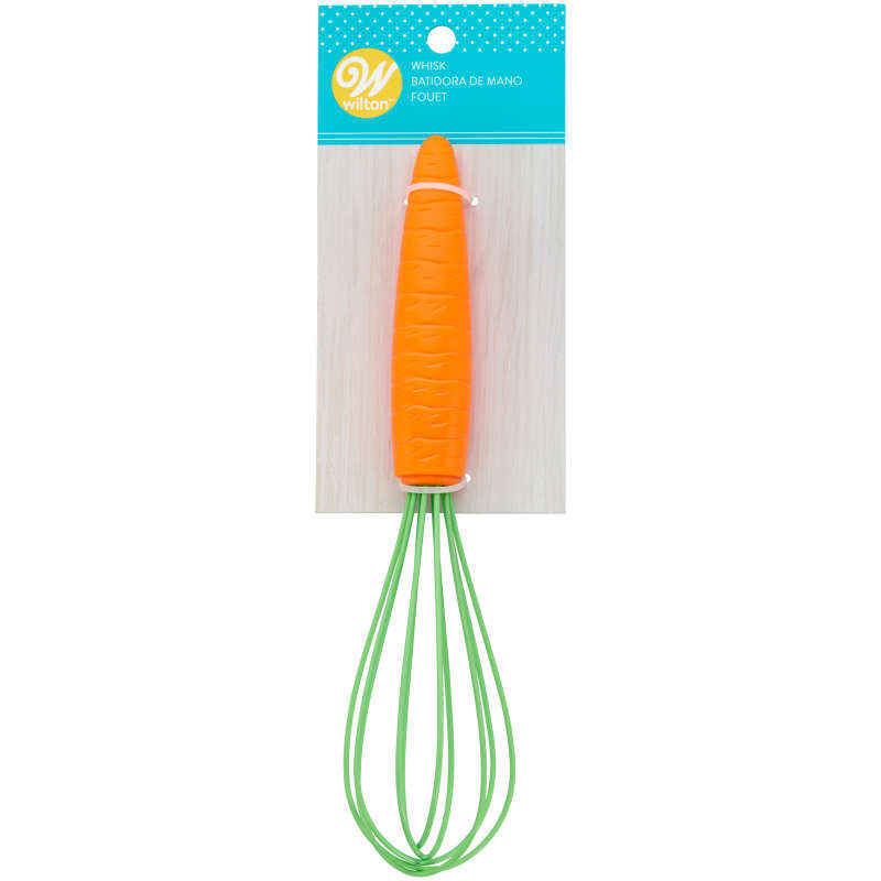 Carrot-Shaped Easter Metal Whisk with Plastic Handle image number 0