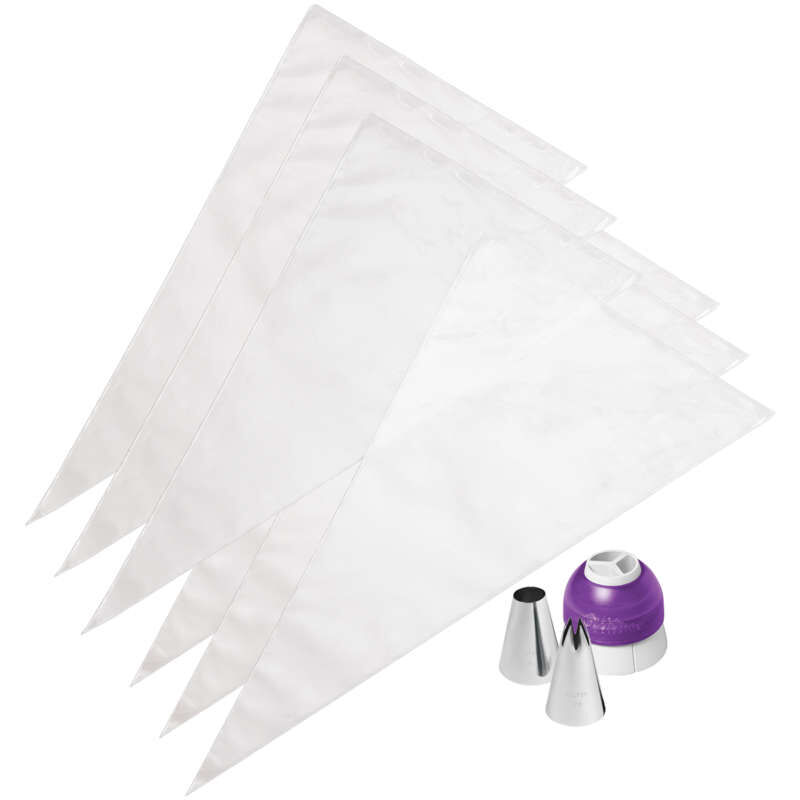 Color Swirl Plastic Coupler, Bag and Tip Decorating Set, 9-Piece Set image number 0