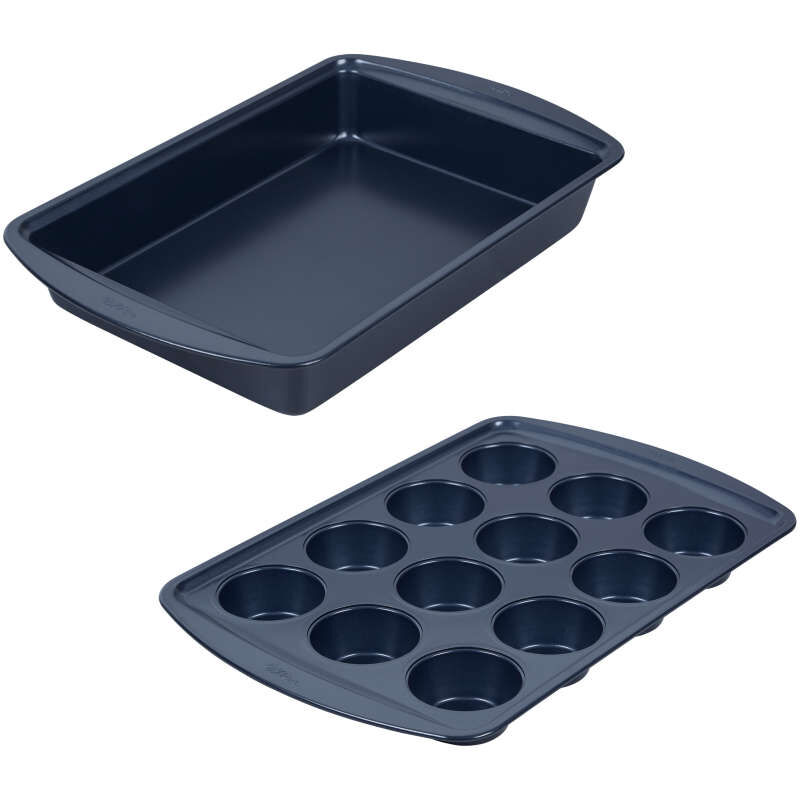 Diamond-Infused Non-Stick Navy Blue Baking Set, 7-Piece image number 3
