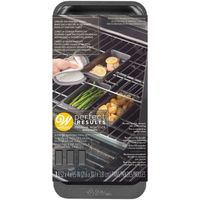 Perfect Results 8 x 4-Inch Premium Non-Stick Baking Pan Set, 3-Piece image number 2