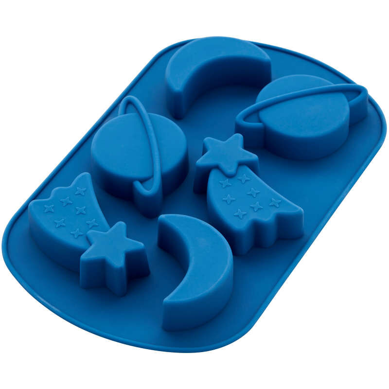 Shooting Star, Planet and Moon Silicone Baking and Candy Mold, 6-Cavity image number 0