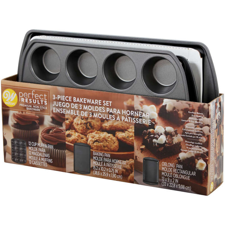 Perfect Results Muffin, Baking and Oblong Pan Bakeware Set, 3-Piece