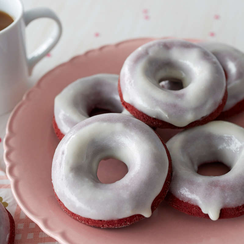 Red Velvet Cake Donuts with Cream Cheese Glaze image number 5