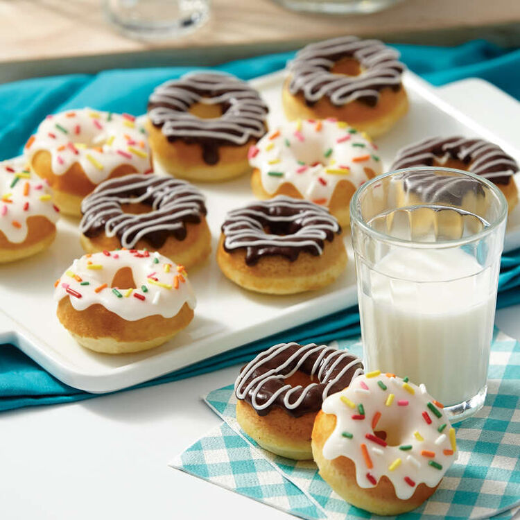 Chocolate and Vanilla Mini Cake Donuts