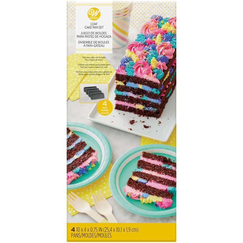 Easy Layers! 10 x 4-Inch Loaf Cake Pan Set, 4-Piece image number 0