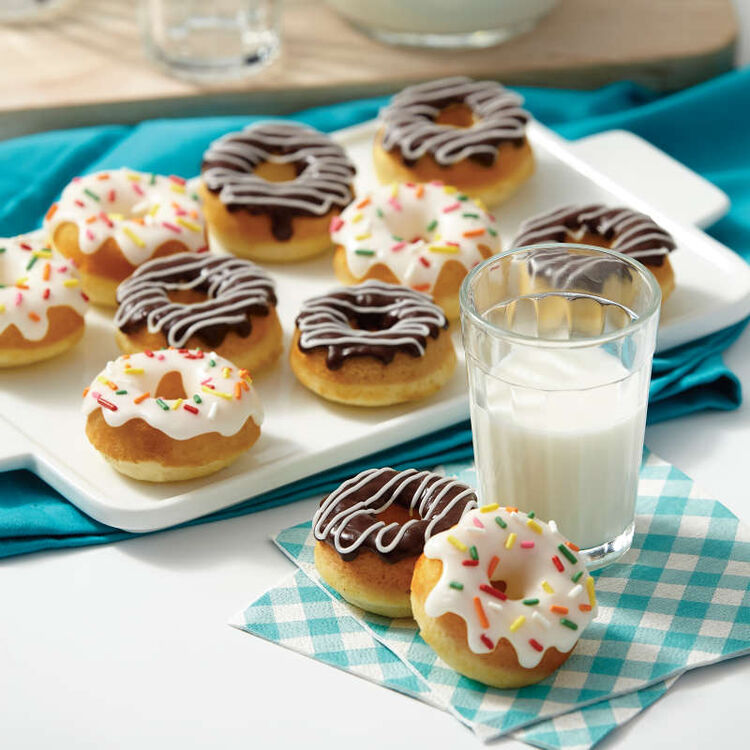 Chocolate and Vanilla Mini Cake Donuts