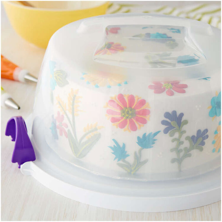 Flower Cake in Cake Carrier with Cover