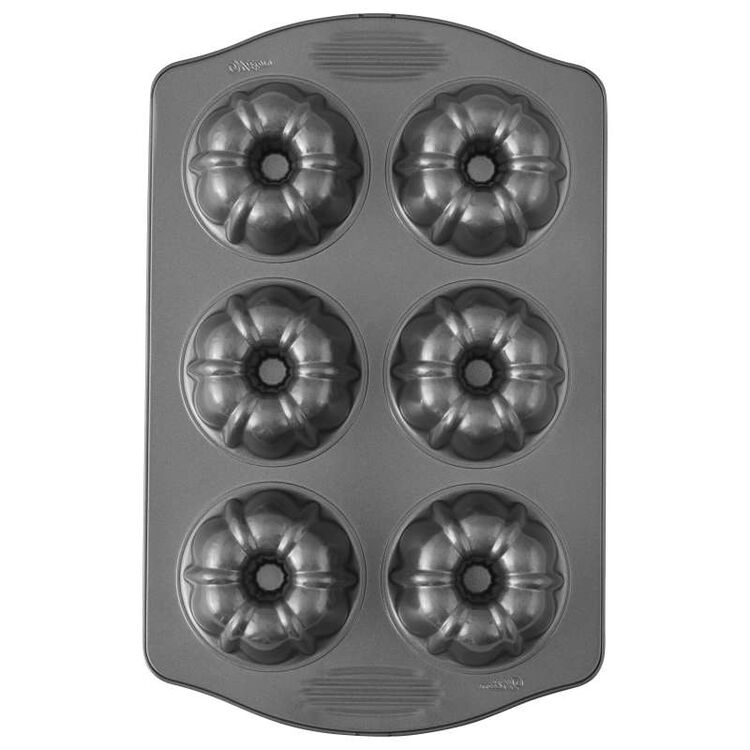 Excelle Elite Mini Fluted Tube Cake Pan, 6-Cavity