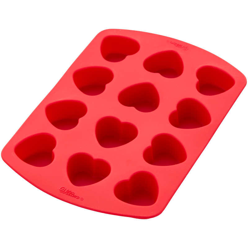 Valentine's Day Small Heart Silicone Candy Mold, 12-Cavity image number 3