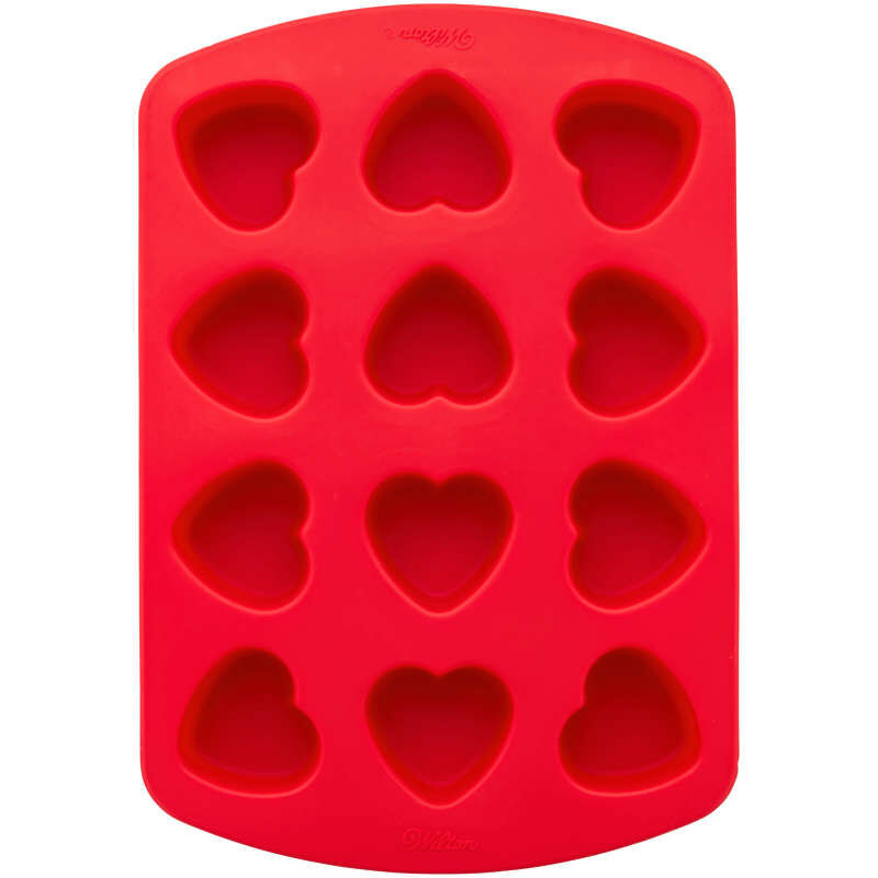 Valentine's Day Small Heart Silicone Candy Mold, 12-Cavity image number 0