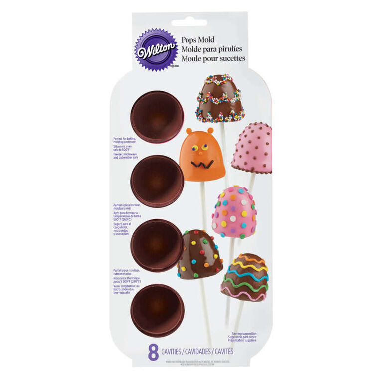 Brownie Pops Silicone Brownie and Cake Pop Molds Pan, 8-Cavity
