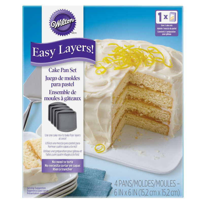 Easy Layers Square Cake Pan Set, 4-Piece image number 1